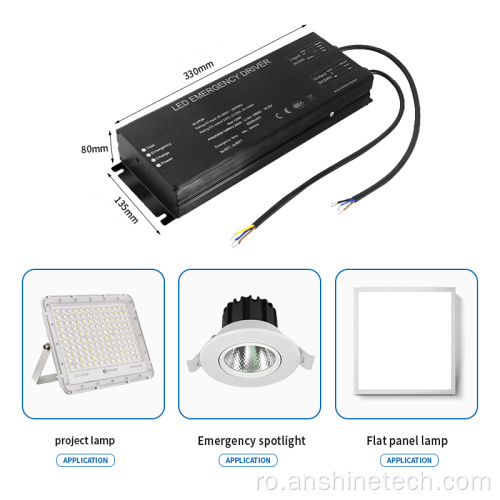 Driver de urgență pentru lumină LED de 200W pentru iluminat